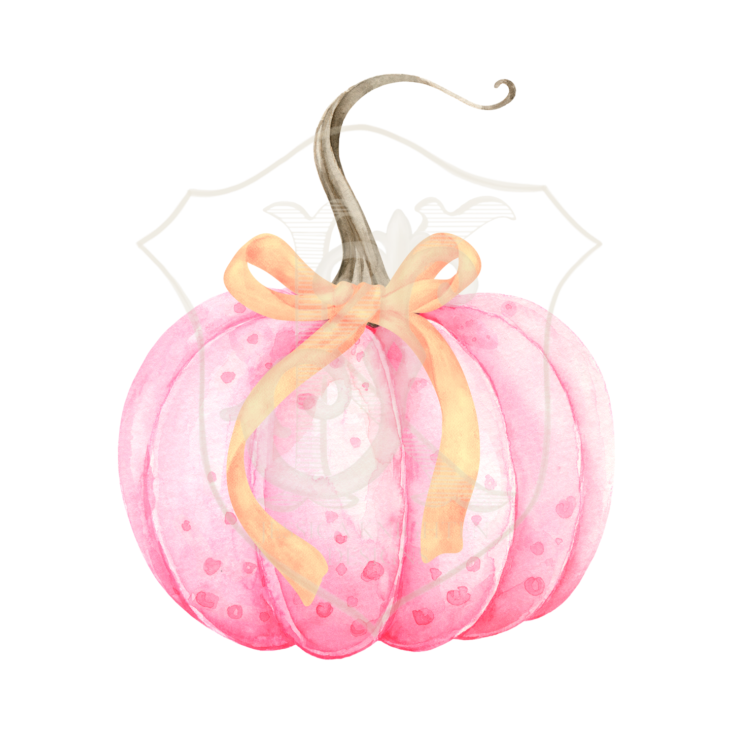 Pink Pumpkin with Orange Bow