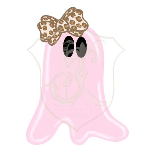 Cheetah Bow Pink Ghost