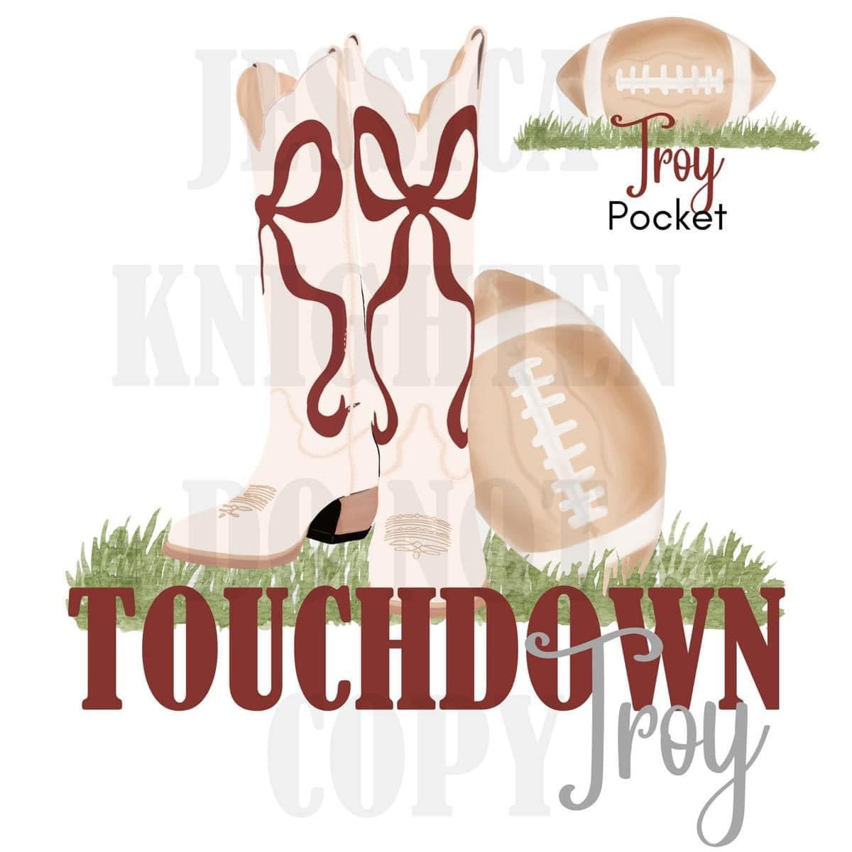 Troy Bow Boot Back and Pocket Design Digital File - PNG - Transparent Background - SEC  - Football Design