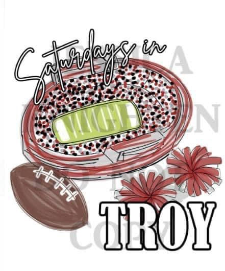 Saturdays in Troy Digital Design, Football Designs, Hand Drawn PNG