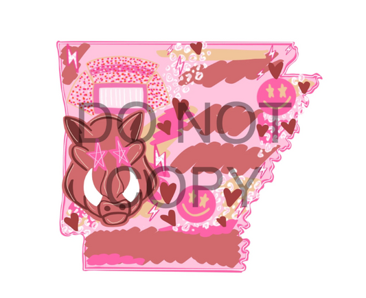 Arkansas Preppy Digital, Bouqie Digital, Football Designs, Arkansas  PNG, Hand Drawn PNG