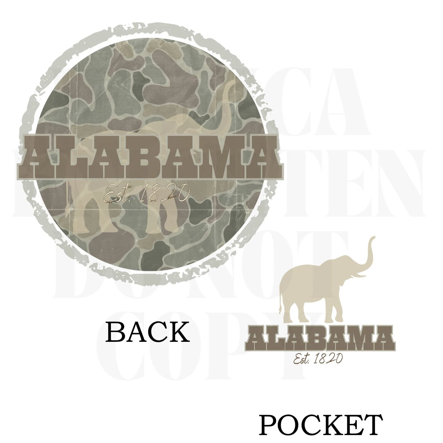 Camo University Transparent PNG Digital Design - Men - Football - Outdoors - Country - Camouflage - Alabama